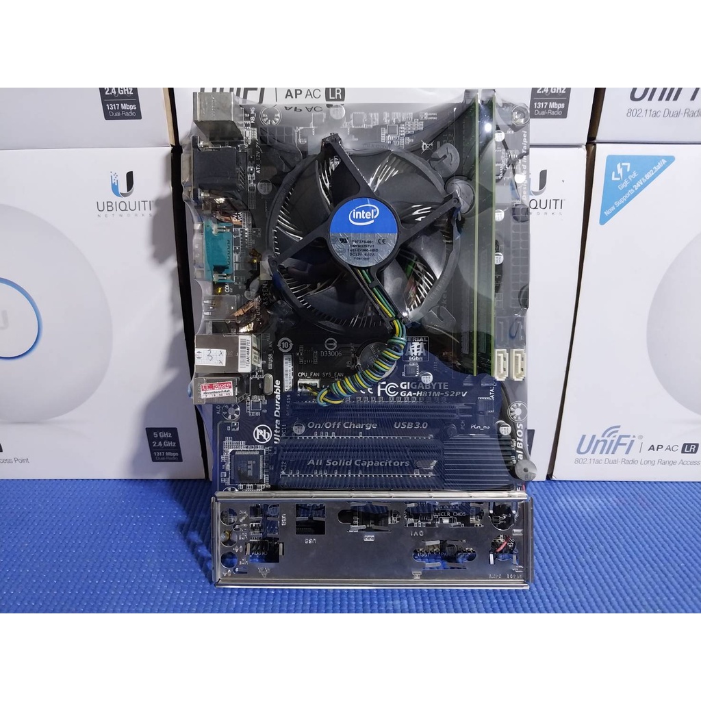เมนบอร์ด Gigabyte H81M-S2PV CPU-G3220 แรม 4GB DDR3  พร้อมฝาหลัง (สินค้าส่งเร็ว100%ไม่ต้องรอนาน)