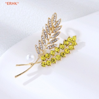 Erhk&gt; ใหม่ เข็มกลัด พลอยเทียม ข้าวสาลี ปกเสื้อ สําหรับสูทผู้หญิง ผู้ชาย ปาร์ตี้ เข็มกลัด เครื่องประดับ