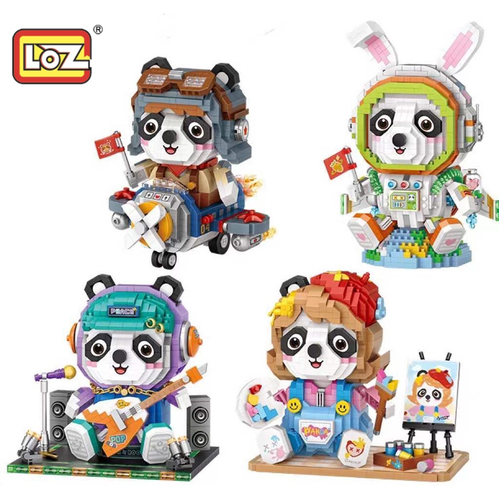 LOZ บล็อกต่อจิ๋ว Panda มีให้เลือก 4 แบบ Spaceman Panda / Artist Panda / Singer Panda / Aviator Panda รหัส (8118-8121)