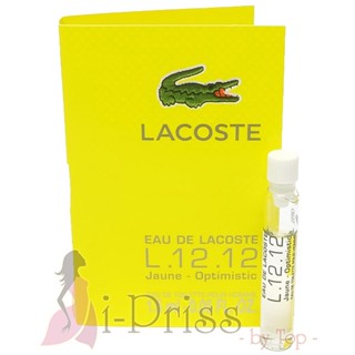 Lacoste eau de lacoste L.12.12 Jaune POUR HOMME (EAU DE TOILETTE) 1.5 ml.