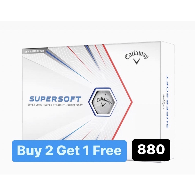 ลูกกอล์ฟ Callaway supersoft (ซื้อ 2 แถม 1) Callaway supersoft golf balls (2free1)