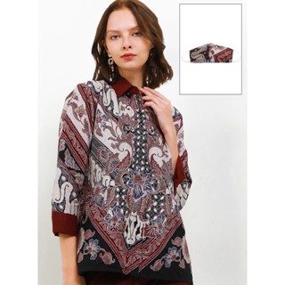 Krisna Batik Mikha เสื้อเชิ้ต ผ้าฝ้าย แขน 7/8