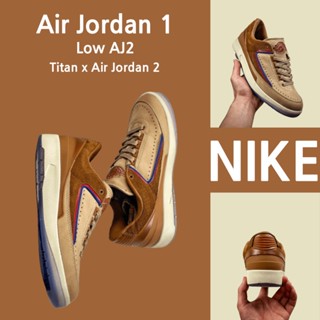 （ยิงจริง）Nike Air Jordanaj1 AJ2 Titan x Air Jordan 2 รองเท้าผ้าใบ รองเท้า รองเท้าวิ่ง รองเท้า nike DV6206-182-1-4