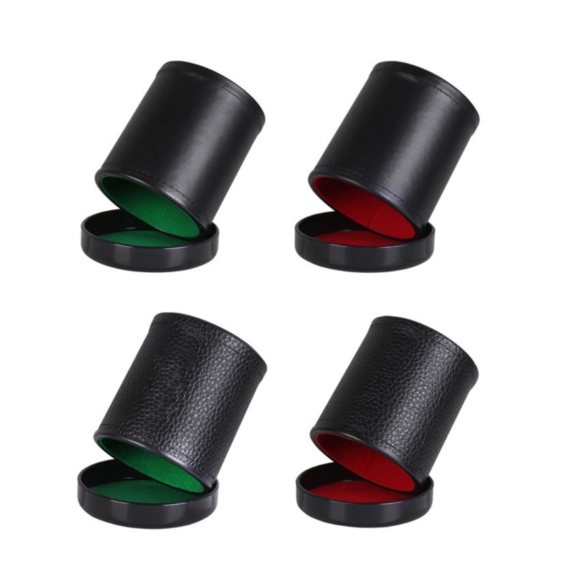 Lexi ถ ้ วยสองชั ้ นหนัง PU สีดําสีเขียวสีแดง Flannel Cup Bar เกม