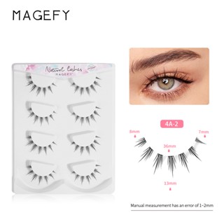 Magefy ขนตาปลอม ธรรมชาติ โปร่งใส คุณภาพดี สี่คู่