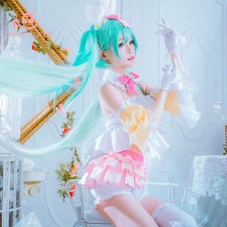 พร้อมส่ง เครื่องแต่งกายคอสเพลย์ Hatsune miku miku Rabbit Ear น่ารัก เหมาะกับฤดูใบไม้ผลิ สําหรับผู้หญิง