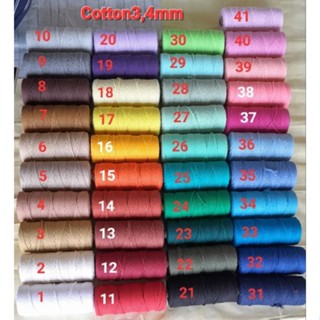 เชือกคอตตอน Macrame cotton 3m.100m.นน.300-310 กรัม. ตีเกลียว (อัปเดพ41สี) ถัก&amp;มัดคราเม่