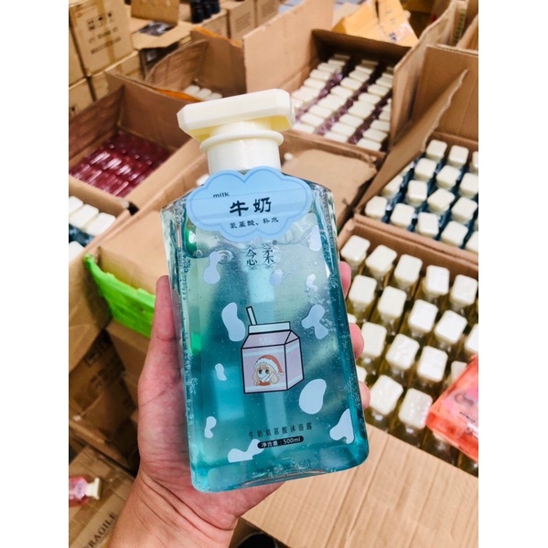 ครีมอาบน้ำ(กลิ่นนม)ขนาด500mlหอมติดผิวมากๆทั้งหอม&บำรุงผิว