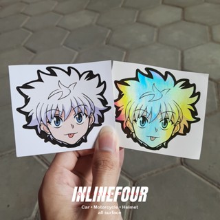 สติกเกอร์โฮโลแกรม ลายอนิเมะ Killua Hunter x Hunter ขนาด 8 ซม. สไตล์ญี่ปุ่น สําหรับติดตกแต่งแล็ปท็อป หมวกกันน็อค กระเป๋าเดินทาง