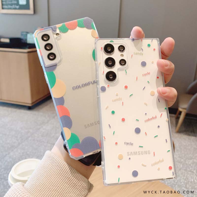 สี จุดเวฟเล็ต เคส Samsung Galaxy S25 Ultra S24FE S24 Ultra S23FE S22 S23 Ultra S21FE S10 Lite S20 S21 S22 S24 S25 Plus + S21 Ultra Note20 Ultra Note10 Plus Note10Lite A16 A06 A25 A05S A05 A34 A24 A23 A15 A14 A13 A55 A54 A53 A52 Case โปร่งใส ซิลิกาเจล