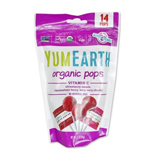 Natural Efe / YUMEARTH  / Organic Lolipops with Vitamin C อมยิ้ม จากผลไม้แปรรูป วิตามินซี 87g