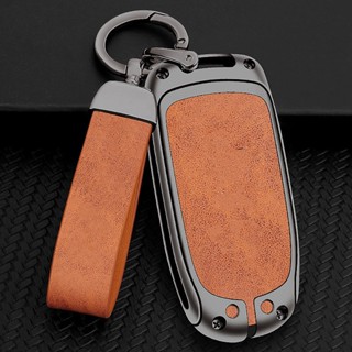 Leather Alloy Car Key Fob Cover Case Holder Shell for Jeep Renegade Compass Grand Cherokee Wrangler Dodge Keychain Acces