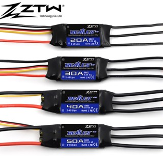 Ztw อุปกรณ์ควบคุมความเร็ว ไร้แปรงถ่าน Beatles G2 20A 30A 40A 50A 60A 80A 100A 2-4S/ 2-6S 32-bit พร้อม 5.5V/4A, 5.6V/8A BEC Out สําหรับเครื่องบินบังคับวิทยุ