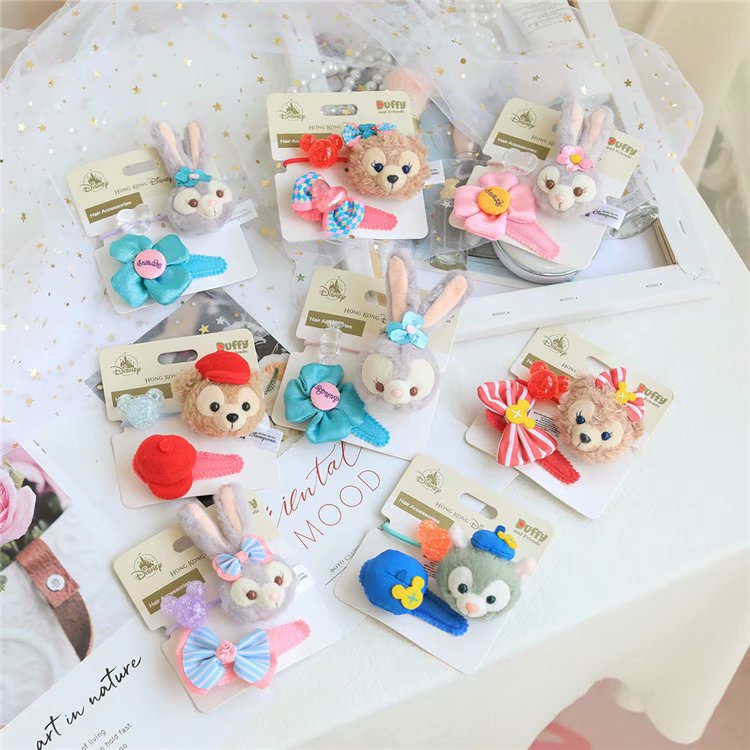 Disneyland Duffy and Friends Stella Lou ชุดผูกเน็คไทและกิ๊บติดผมสําหรับผู้ใหญ่