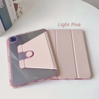 เคสหลังใสคริสตัลหมุนได้ 360° For Air11"13"M2-M4, Air4/5 ชาร์จปากกาในช่องใส่ปากกาได้เลย Pro11, Pro12.9 Gen11/10 (A16)