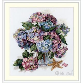 MK-178 Hydrangea ชุดปักครอสติชลิขสิทธิ์แท้ ครอสติชไม่พิมพ์ลาย แบรนด์ Merejka