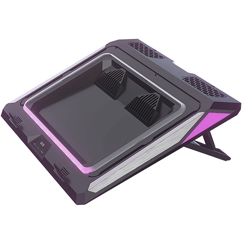 Double Blower Laptop Cooling Pad For 17 Inch Gaming Laptop, Cooler Pad With Dust Filter And Colorful Lights-US Plugl #8