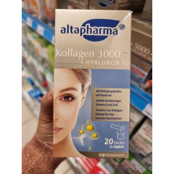 พรีออเดอร์🎉คอลลาเจน3000+Hyaluron50 Altapharma Rossmann 2in1 20เม็ด