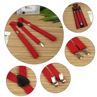 สายเอี๊ยม แบบหนีบ สายยางยืด ปรับสายได้ Men Suspenders For Man Women Wedding Party Suit Skirt With Braces Strap