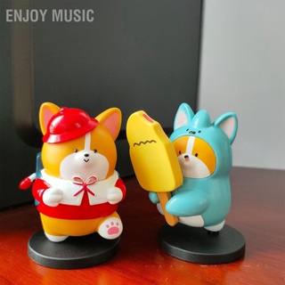 BEnjoy Music โมเดลการ์ตูนสุนัขน่ารัก งานฝีมือ สําหรับตกแต่งบ้าน 6 ชิ้น