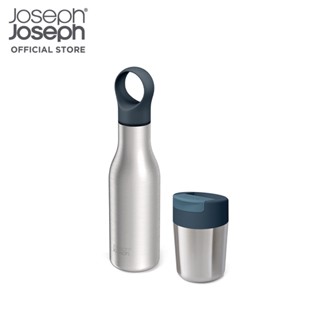 Joseph Joseph ชุดกระบอกน้ำและแก้วน้ำสำหรับพกพา รุ่น Loop และ Sipp สี Anthracite N81129