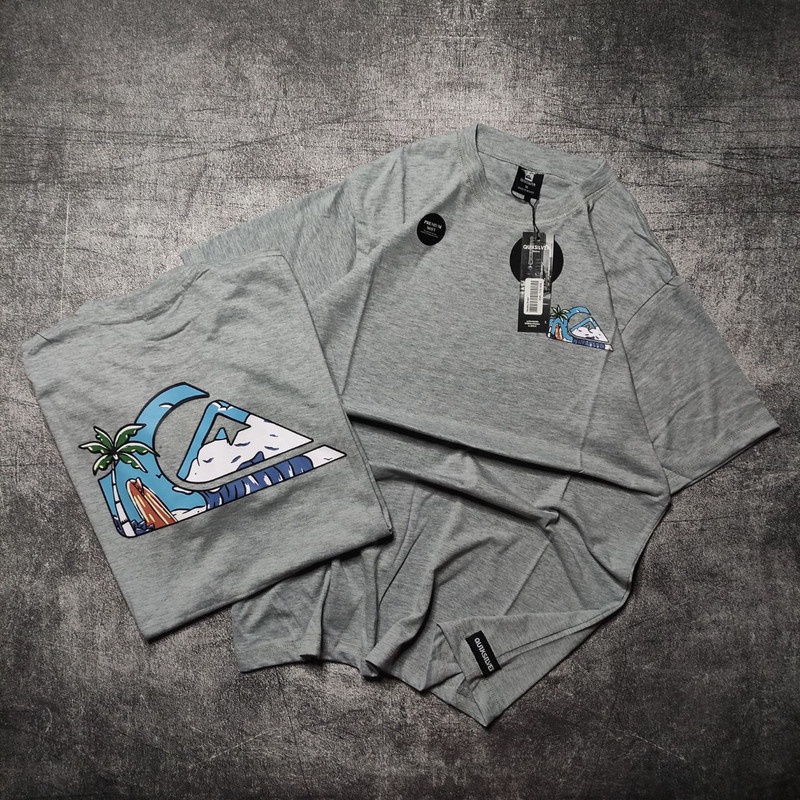 Quiksilver เสื้อยืด OVERSIZE สีเทา SURFING เสื้อยืดแบรนด์ SABLON T-Shirt