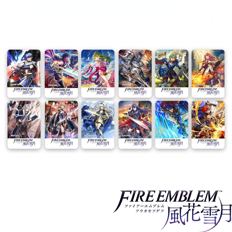 การ์ดสัญลักษณ์ Amiibo สัญลักษณ์ไฟ ดวงจันทร์ และหิมะ แบบไม่ทึบแสง 12 ชิ้น