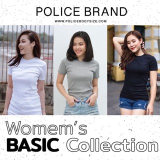 เสื้อคอกลม Police Bodygirl เสื้อทรงพอดีตัว G.008