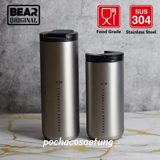 แก้ว BEAR SBR 400/500ml สี Gun Metal 304สเเตนเลส 2 ชั้น แก้วเก็บอุณหภูมิ