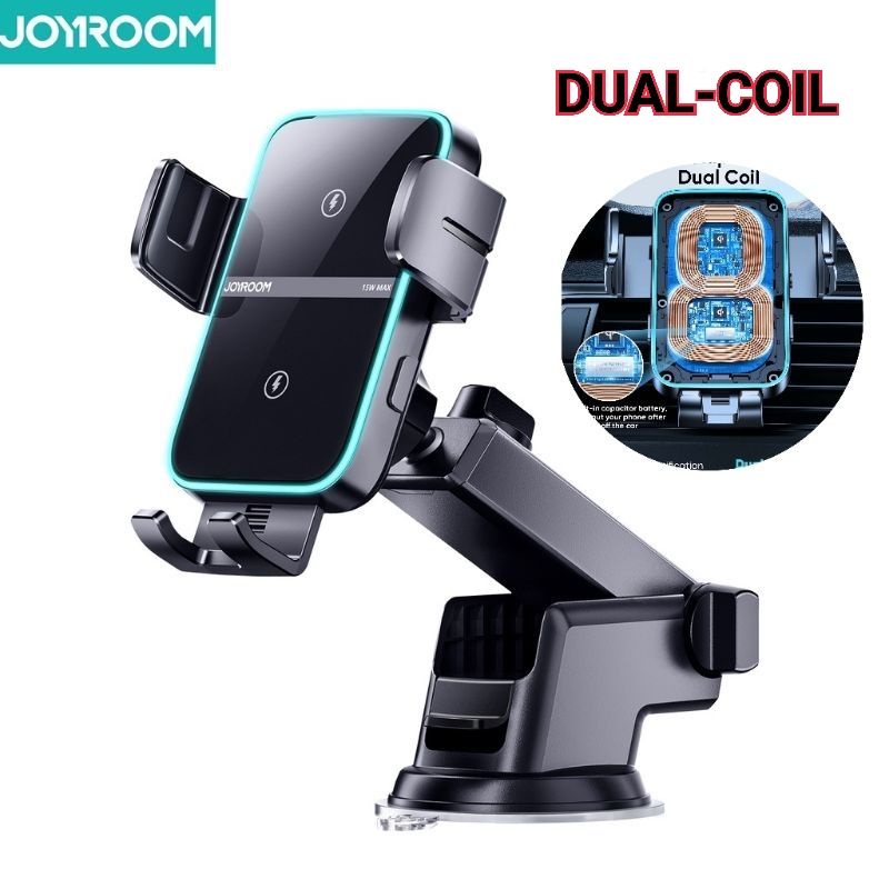 Joyroom JR-ZS246s Car Holder Dual Coil Wireless Charge ที่ยึดโทรศัพท์ในรถยนต์ ที่วางโทรศัพท์มือถือแบบชาร์จไร้สาย 15W