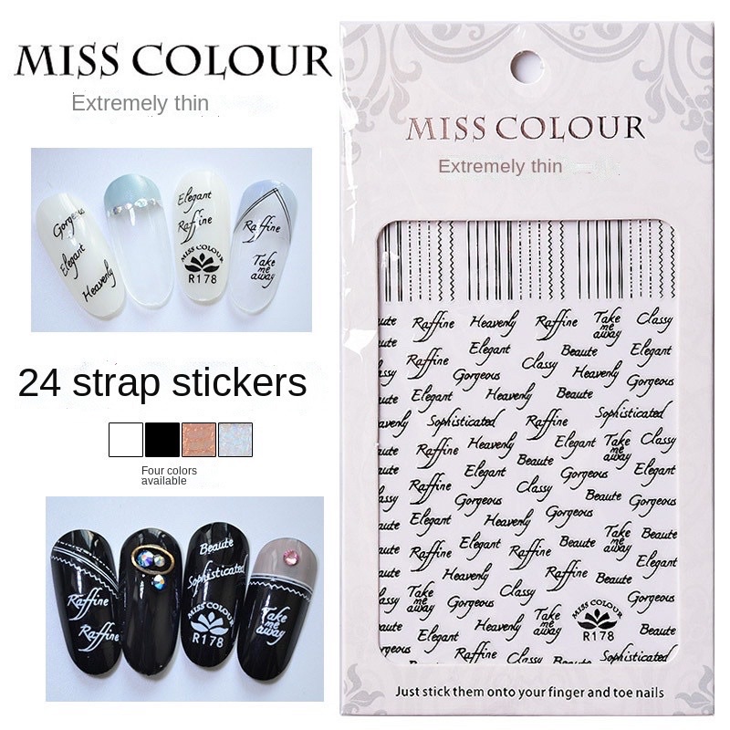 Sticker ติดเล็บเจล (ตัวอักษร) สติกเกอร์เล็บเจล (พร้อมส่ง)