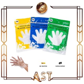 Sarung Tangan Plastik Bening Kantong Sekali pakai Disposable Gloves Food Hand