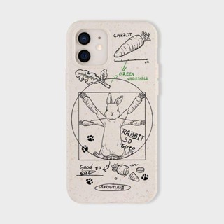 เคสโทรศัพท์มือถือ กันกระแทก ลายกระต่ายทางเดิน ย่อยสลายได้ สําหรับ Apple Iphone 14promax 13 12 11 xs