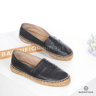 CHANEL ESPADRILLES 40 BLACK