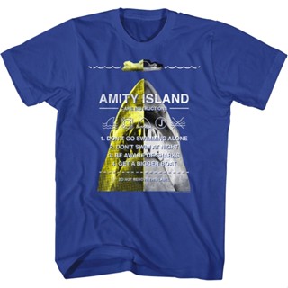 Amity Island Care Instructions Jaws T-Shirt เสื้อยืดถูกๆ เสื้อยืดสีพื้น เสื้อเด็กหญิง เสื้อคนอ้วนผญ