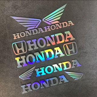 *พร้อมส่ง* สติกเกอร์สะท้อนแสง ลายกราฟฟิค HONDA สําหรับติดตกแต่งกระจกมองหลัง หมวกกันน็อครถยนต์