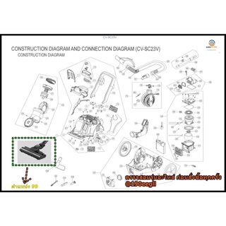 ขายอะไหล่ของแท้/แปรงเครื่องดูดฝุ่นฮิตาชิ/CV-SC23V*010/HITACHI/รุ่น CV-SC22/CV-SC23V/CV-SE23V