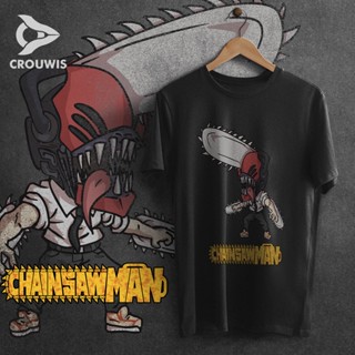 เสื้อยืดผ้าฝ้าย เสื้อยืดผ้าฝ้าย แขนสั้น พิมพ์ลายอนิเมะ chainsawman denji chibi 24s 30s เสื้อยืดแขนสั้น ผ้าฝ้าย พรีเมี่ยม