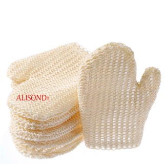 Alisond1 ถุงมืออาบน้ํา ทําโฟม สปานิ้วมือ ผ้าขนหนูอาบน้ํา เครื่องมือทําความสะอาด อุปกรณ์อาบน้ํา แบบลอกนวม เครื่องขัดผิว