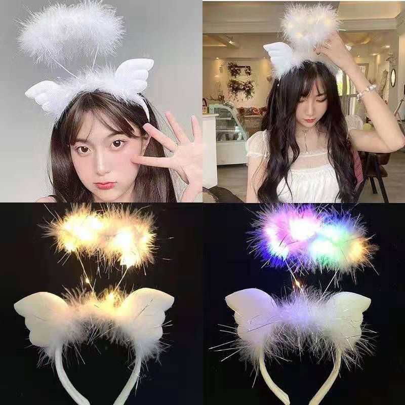 พร้อมส่งในไทยที่คาดผมนางฟ้า ใส่ได้ทั้งเด็กและผู้ใหญ่ มีไฟ LED