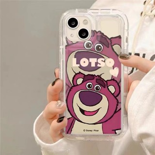 เคสโทรศัพท์ซิลิโคน TPU ใส แบบนิ่ม ลายหมีสีชมพู กันกระแทก สําหรับ Iphone 14 13 12 11 Pro XS Max 8 7 XR X 6 6s Plus