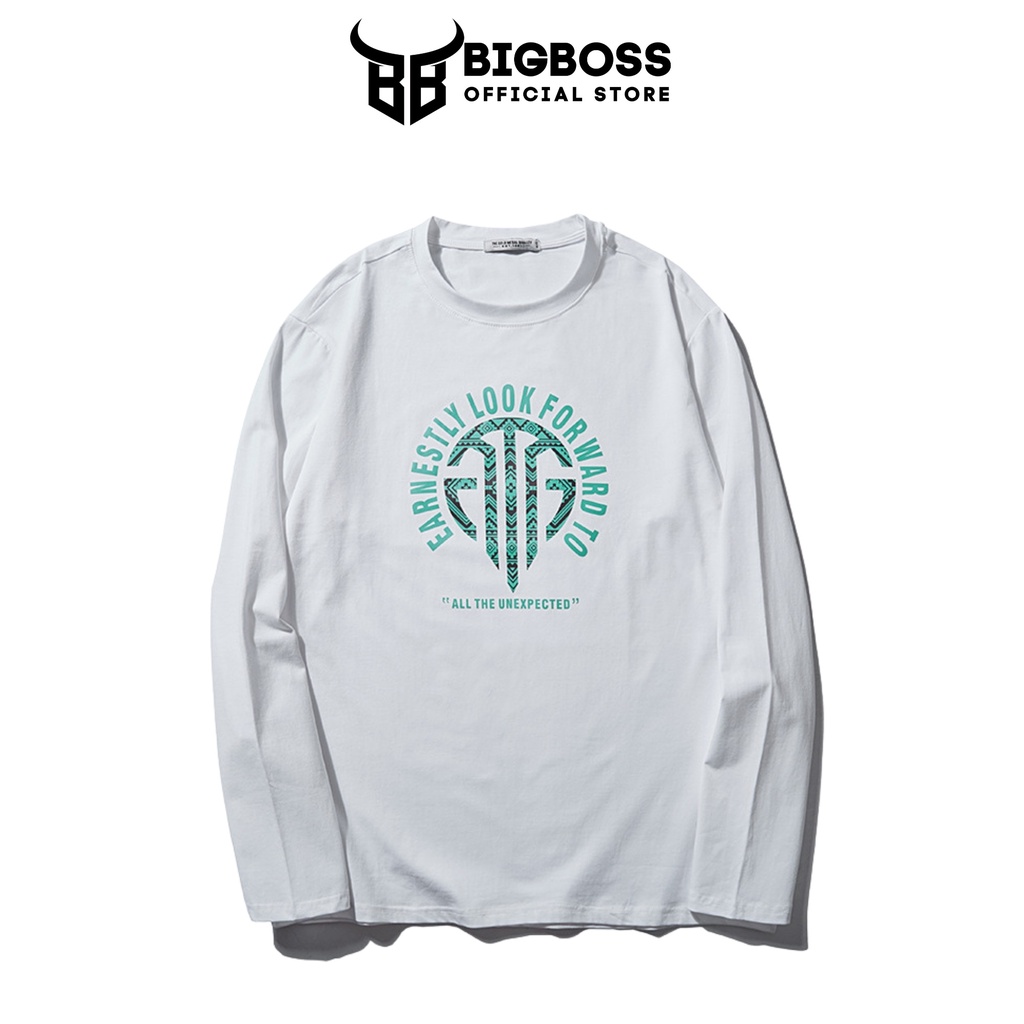 หัวหน้าใหญ่ เสื้อยืดแขนยาวไซส์ใหญ่ผู้ชาย 80-120กิโลกรัม (2เอ็กแอล-6เอ็กแอล) ผ้าคอตตอนยืดโอเวอร์ไซส์ 