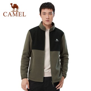 Camel เสื้อแจ็กเก็ต เสื้อคาร์ดิแกน ผ้าฟลีซ กันลม อบอุ่น สําหรับผู้ชาย และผู้หญิง