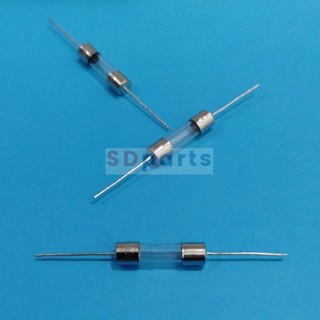 ฟิวส์ 2 ขา บัดกรี หางหนู หลอดแก้ว Glass Fuse 5x20mm 250V F0.5A ถึง F20A #PG5x20F (1 ตัว)