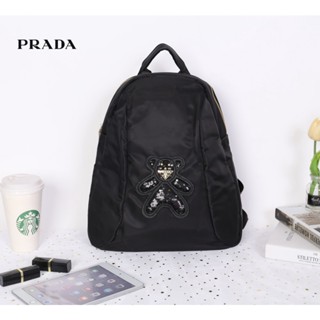 กะเป๋าปราด้าแท้ Prada nylon Bear backpack กระเป๋าเป้ prada สะพายหลัง เป้ กระเป๋าเป้ พาด้า กระเป๋า ปา ด้า ผู้หญิง พราด้า