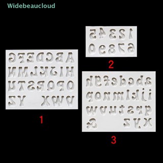 Widebeaucloud แม่พิมพ์ซิลิโคน รูปตัวอักษร ตัวเลข 3D สําหรับตกแต่งเค้กฟองดองท์