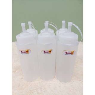 ขวด ขวดซอสขวดบีบสูง 32 ออนซ์ มีจุกปิด ขนาด 8X26 ซม. 9096 ปริมตร 950 ml. สีขาว ( แพค 6 )