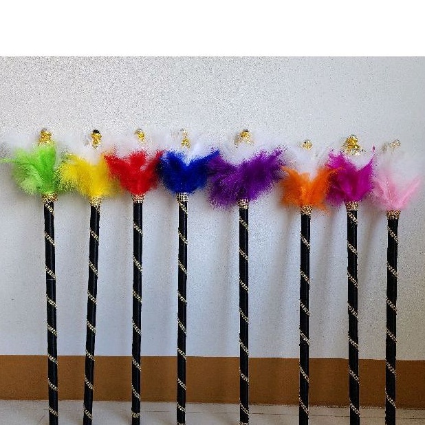 พร้อมส่ง ไม้คฑาเด็ก ขนนกแต่งดำ ไม้ดรัมเมเยอร์กีฬาสี สั่งทำได้