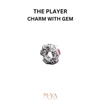 PHYA GP The Player Charm with Gem  ชาร์มลูกเต๋าเงินแท้ พลอยแท้