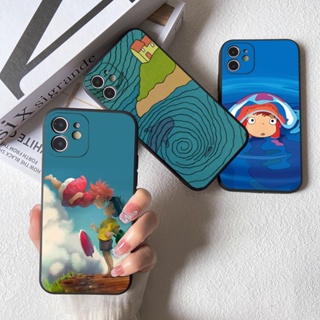 เคสโทรศัพท์มือถือแบบนิ่ม TPU กันกระแทก ลายการ์ตูนอนิเมะ Miyazaki Ponyo on the Cliff by the sea น่ารัก สําหรับ iphone 14 Plus 13 12 11 Pro Max